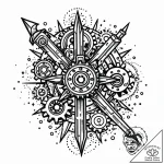 Tat tattoo sketch, crossed tools with mechani… – style Jaeger Mini – tattoo sketch (25.11.2025 08:57)