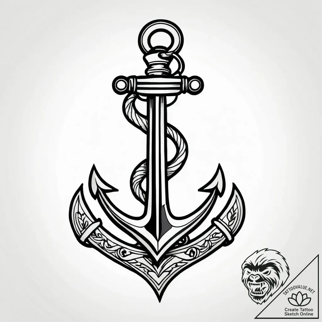 якорь, tattoo sketch design, old school tradi... - style Jagger Old - tattoo sketch (25.11.2025 11:57)