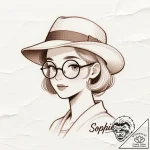 Tattoo sketch, sophie with hat and glasses, d… – style Flux Inscriptions – tattoo sketch (25.11.2025 12:17)