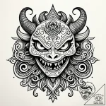 Eskiz.to, tattoo sketch, boo with monster mas… – style Jaeger Simple – tattoo sketch (25.11.2025 12:36)
