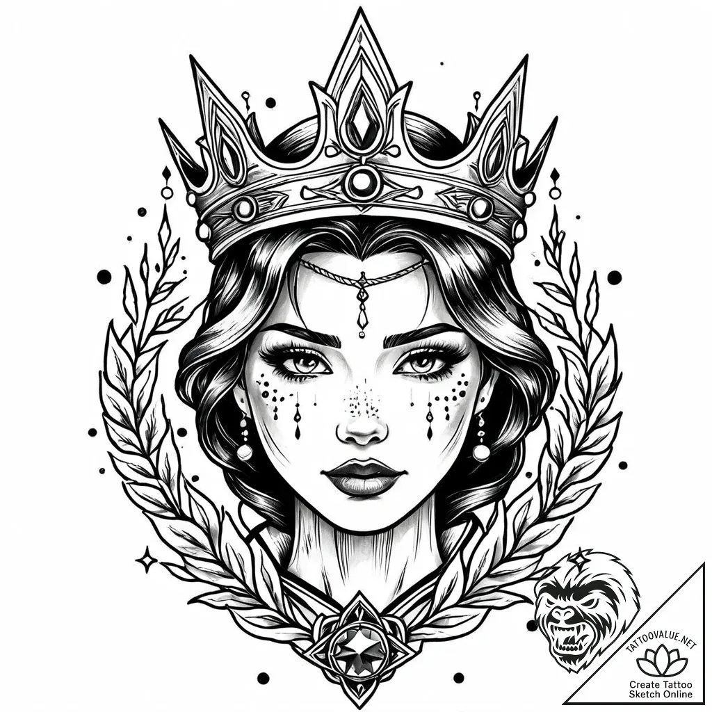 Tattoo design: a portrait of marzanna, with e... - style Jaeger Mini - tattoo sketch (25.11.2025 12:56)