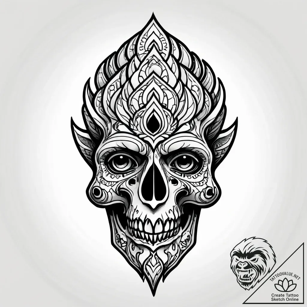 Tattoo design a complex brain or mind represe... - style Jagger Old - tattoo sketch (25.11.2025 15:57)