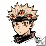 Gojo satoru’s eyes from jujutsu kaisen, tatto… – style Flux Inscriptions – tattoo sketch (25.11.2025 16:17)