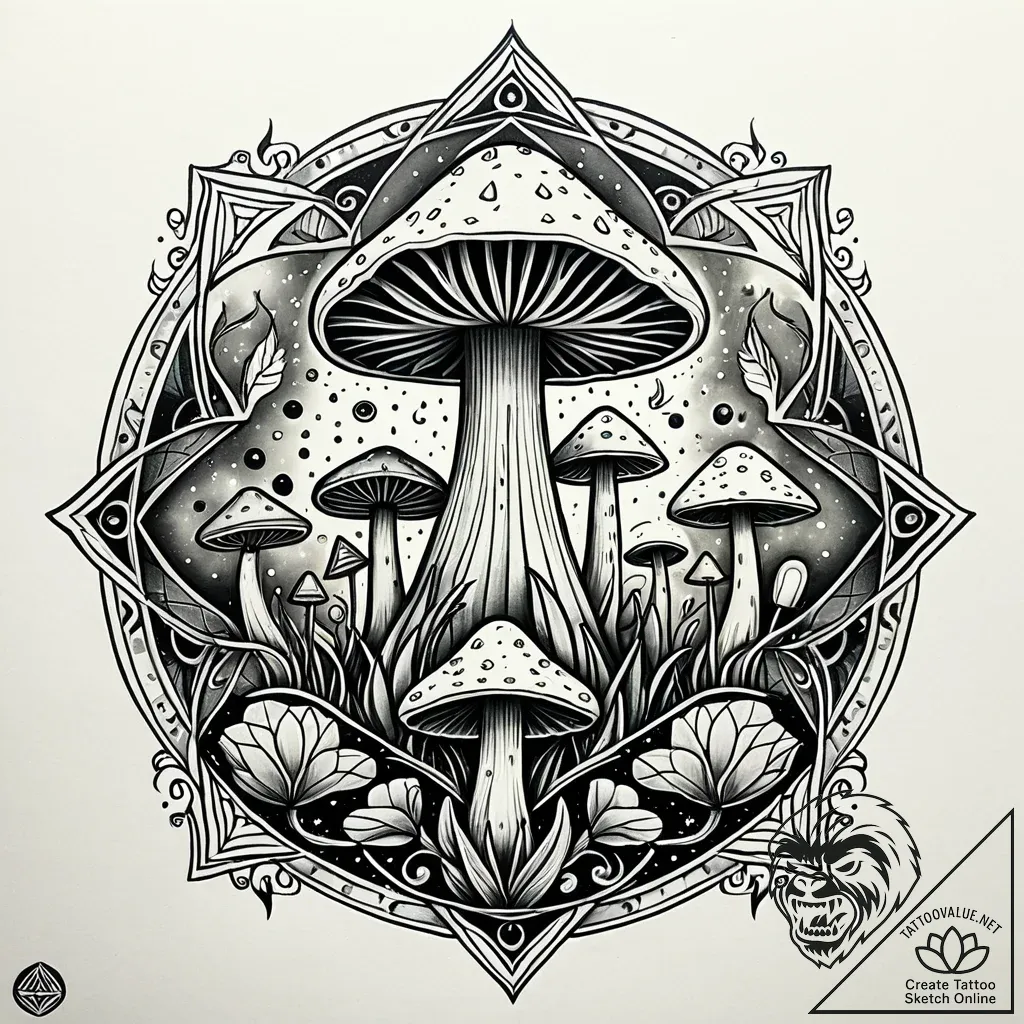 Eskiz.to, tattoo sketch, shrek’s swamp with g... - style Jaeger Simple - tattoo sketch (25.11.2025 16:37)