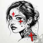 Tattoo design a serene face with deep, though… – style Jaeger Simple – tattoo sketch (25.11.2025 17:56)