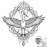 аист, tattoo flash sheet design, clean lines,… – style Jaeger Mini – tattoo sketch (25.11.2025 18:17)