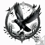 The three-eyed raven from game of thrones – style Jagger Old – tattoo sketch (25.11.2025 18:37)