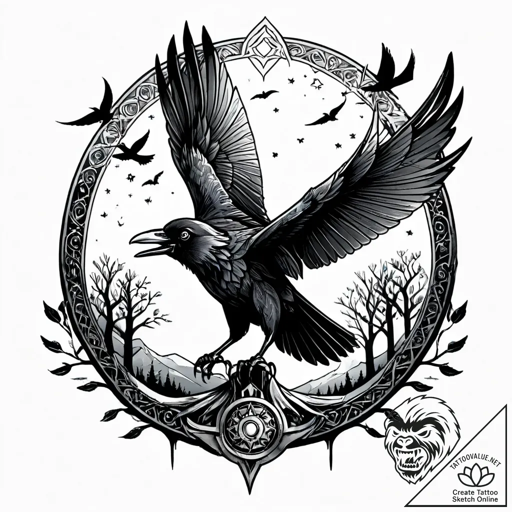 The three-eyed raven from game of thrones - style Jagger Old - tattoo sketch (25.11.2025 18:37)