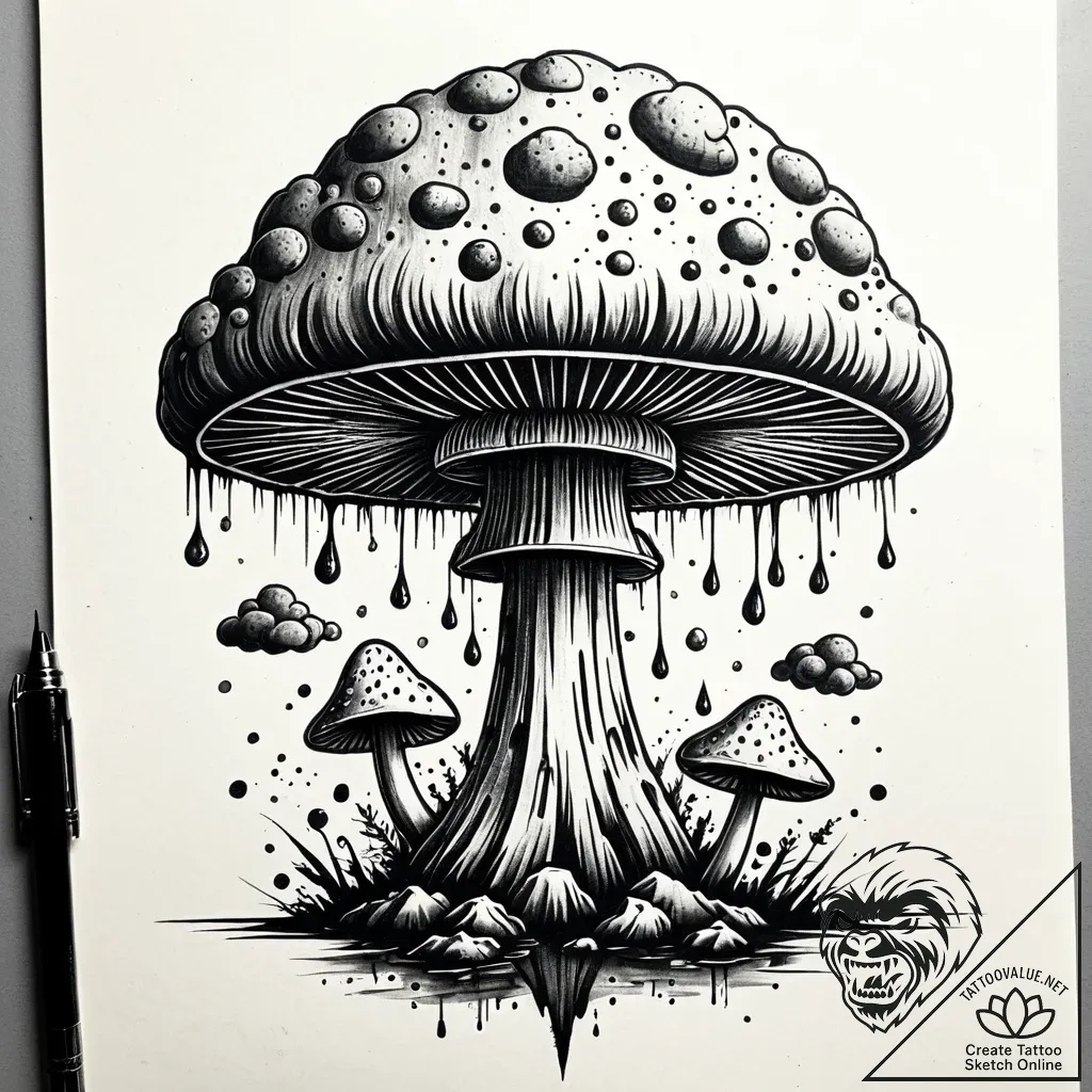 ядерный гриб, tattoo sketch design, sketch ta... - style Jaeger Simple - tattoo sketch (25.11.2025 19:17)