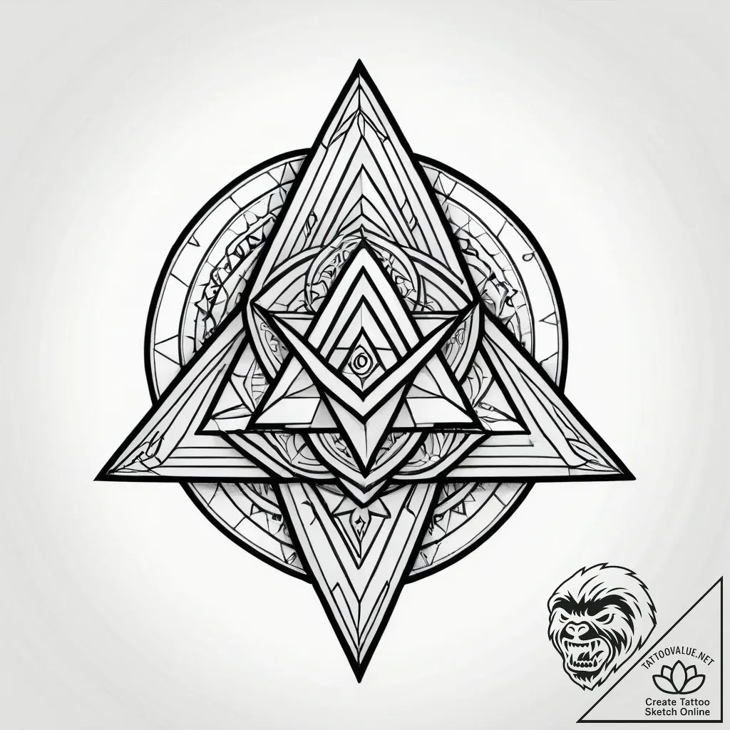 Tat tattoo sketch, sacred geometry combined w... - style Jagger Old - tattoo sketch (25.11.2025 19:57)
