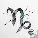 Tattoo sketch a zodiac glyph composed of shat… – style Flux Inscriptions – tattoo sketch (25.11.2025 21:37)