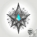 Opal star beneath spectral storm, ink illustr… – style Jagger Old – tattoo sketch (25.11.2025 22:37)