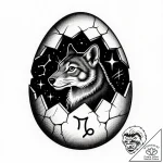 Tattoo sketch a zodiac animal emerging from a… – style Flux Inscriptions – tattoo sketch (25.11.2025 22:57)