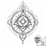 Cosmic sigil pulsing with light, artistic tat… – style Jaeger Mini – tattoo sketch (26.11.2025 00:57)