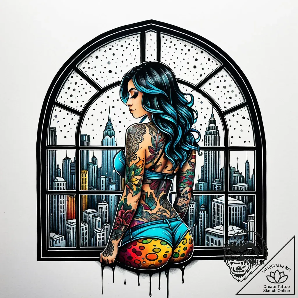 A silhouette of a person standing in a large,... - style Jaeger Simple - tattoo sketch (26.11.2025 01:57)