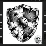 Tattoo sketch a knight’s shield with battle d… – style Flux Inscriptions – tattoo sketch (26.11.2025 02:57)