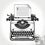 A close-up of a typewriter’s keys, showing th… – style Jagger Old – tattoo sketch (26.11.2025 06:37)