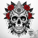 Tat tattoo sketch, tribal skull decorated wit… – style Jaeger Simple – tattoo sketch (26.11.2025 09:57)