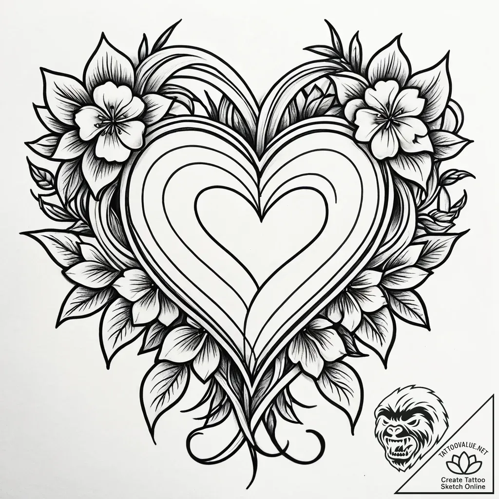 Tat tattoo sketch, romantic heart intertwined... - style Jaeger Simple - tattoo sketch (26.11.2025 11:16)