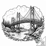 мост, tattoo drawing outline, vibrant colors,… – style Jaeger Mini – tattoo sketch (26.11.2025 11:37)