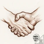 Tattoo sketch two hands clasped in a firm, lo… – style Flux Inscriptions – tattoo sketch (26.11.2025 12:17)