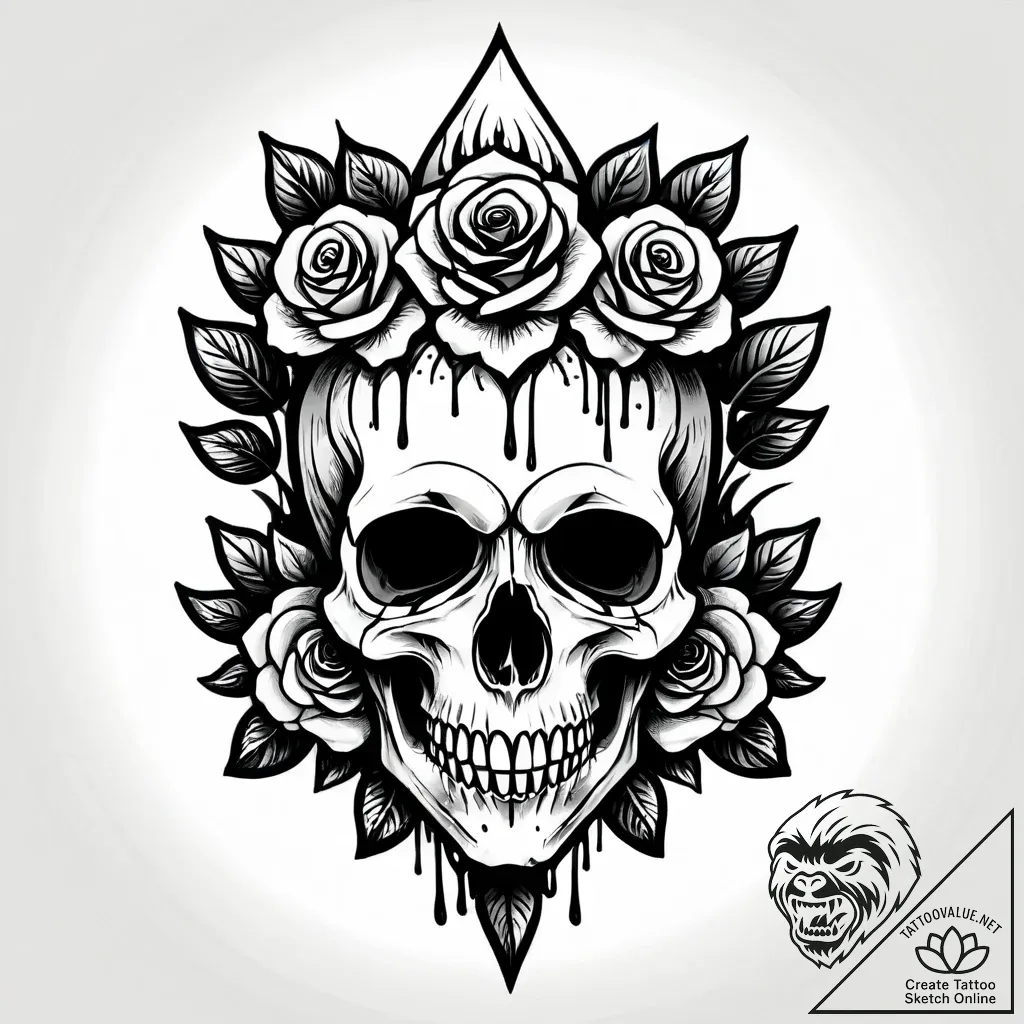 Tat tattoo sketch, graffiti-style skull with... - style Jagger Old - tattoo sketch (26.11.2025 13:16)