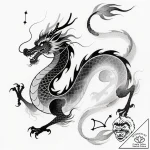 Tattoo design a zodiac animal’s spirit appear… – style Flux Inscriptions – tattoo sketch (26.11.2025 14:57)