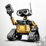 валл-и (wall-e, 2008), ink illustration for t… – style Jaeger Simple – tattoo sketch (26.11.2025 16:37)
