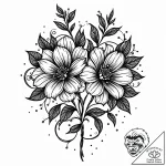 Tattoo sketch two distinct flowers intertwine… – style Jaeger Mini – tattoo sketch (26.11.2025 23:16)