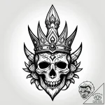 Engraved helm crowned in bone, artistic tatto… – style Jagger Old – tattoo sketch (26.11.2025 23:37)