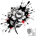 Tat tattoo sketch, abstract black ink splash… – style Flux Inscriptions – tattoo sketch (26.11.2025 23:57)