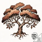 Tattoo sketch two trees whose branches merge… – style Flux Inscriptions – tattoo sketch (27.11.2025 01:17)