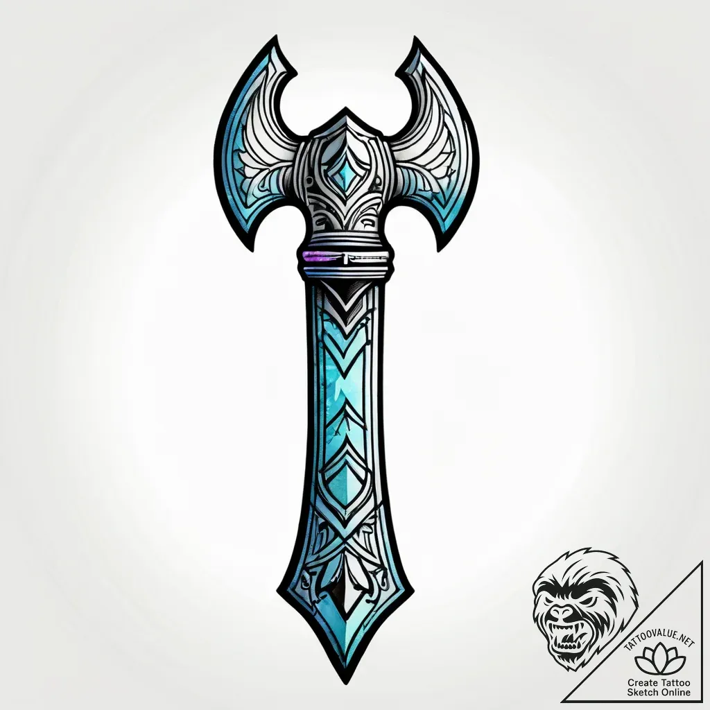 Tattoo sketch a powerful, simple axe head, sy... - style Jagger Old - tattoo sketch (27.11.2025 06:17)