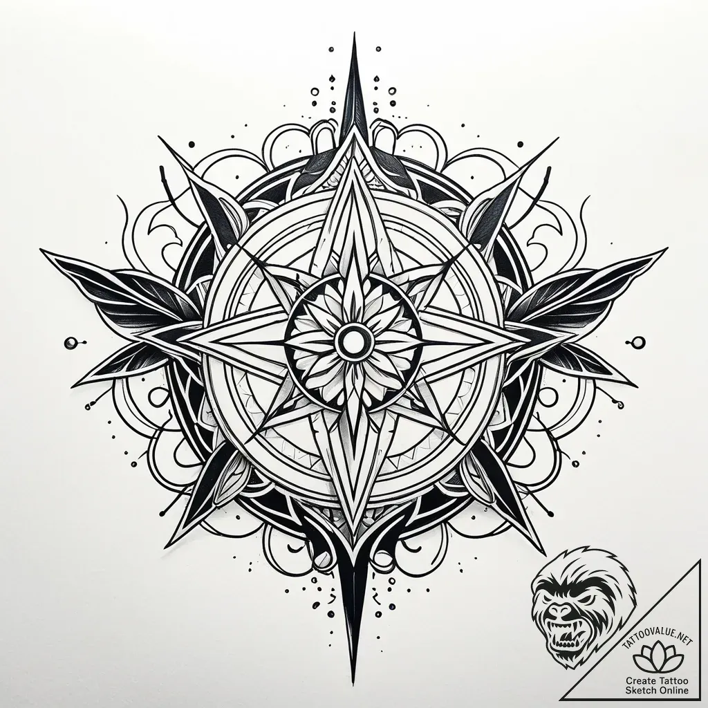 Tattoo design an abstract "light beam" connec... - style Jaeger Simple - tattoo sketch (27.11.2025 10:57)