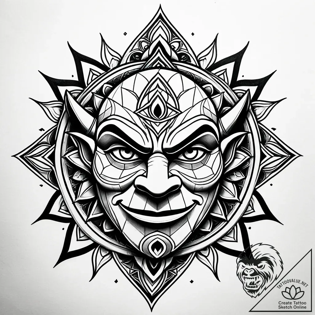 Eskiz.to, tattoo sketch, shrek with fiery eye... - style Jaeger Simple - tattoo sketch (27.11.2025 13:37)