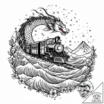Tattoo sketch, polar express train steaming t… – style Jaeger Mini – tattoo sketch (27.11.2025 13:57)