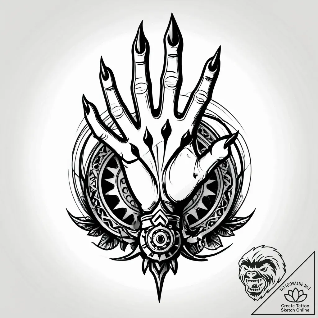 Tattoo sketch a pair of powerful, working han... - style Jagger Old - tattoo sketch (27.11.2025 14:17)