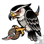 Owl talon grasping ancient coin, artistic tat… – style Flux Inscriptions – tattoo sketch (27.11.2025 14:37)