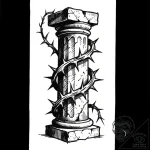 Tattoo design a cluster of thorny vines wrapp… – style Flux Inscriptions – tattoo sketch (27.11.2025 15:57)