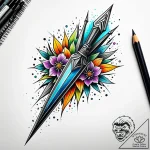 Relic spear beneath spectral bloom, tattoo sk… – style Jaeger Simple – tattoo sketch (27.11.2025 19:57)