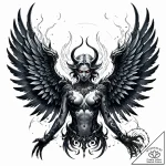 Angel and demon – style Jaeger Simple – tattoo sketch (27.11.2025 21:17)