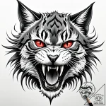Tattoo sketch, gargamel’s cat azrael snarling… – style Jaeger Simple – tattoo sketch (27.11.2025 22:36)