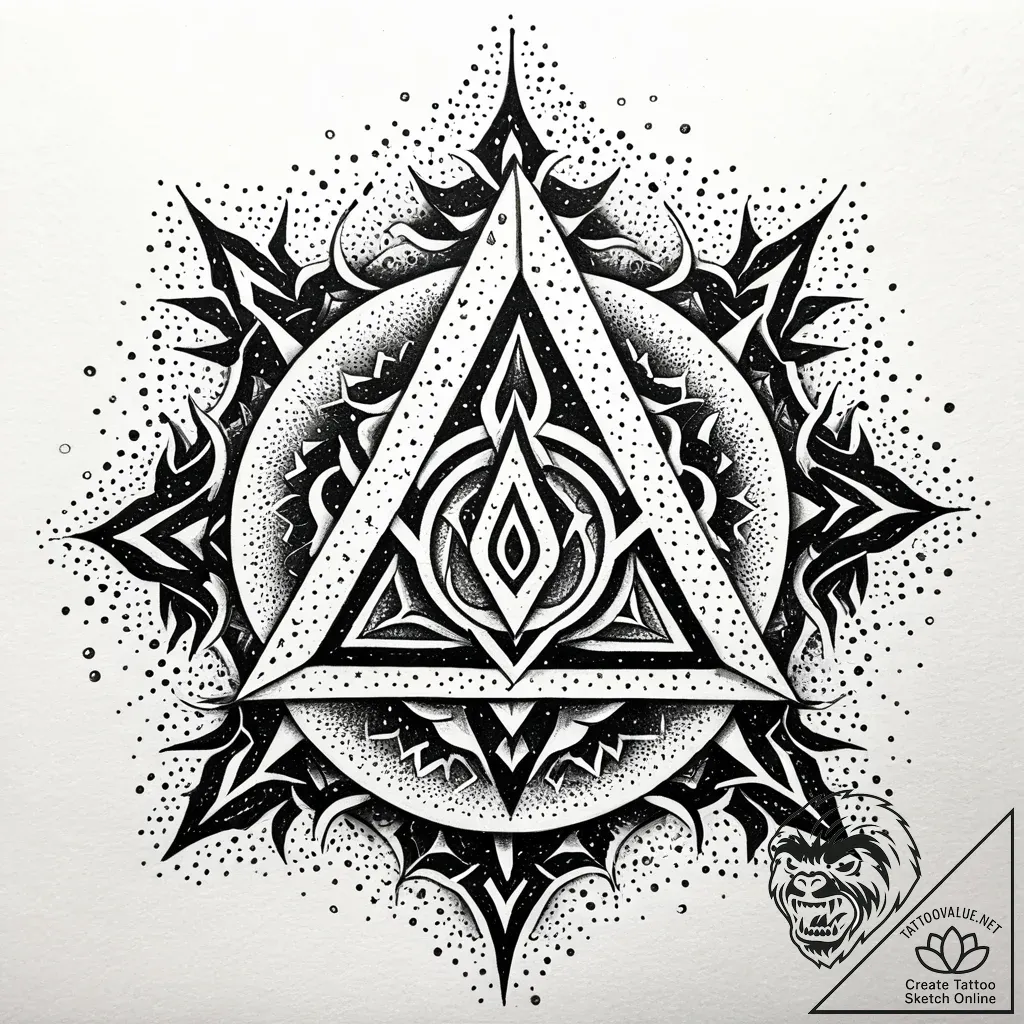 Iron sigil burning through frost, artistic ta... - style Jaeger Simple - tattoo sketch (28.11.2025 01:17)