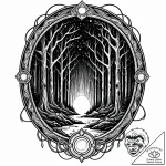 Tattoo sketch a glowing portal frame in a dar… – style Jaeger Mini – tattoo sketch (28.11.2025 01:37)