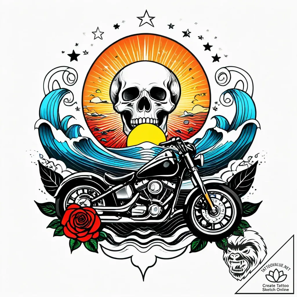 Tat tattoo sketch, motorcycle speeding along... - style Jagger Old - tattoo sketch (28.11.2025 01:56)