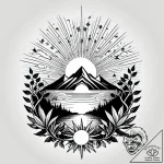 Tat tattoo sketch, jungle silhouette with sun… – style Jagger Old – tattoo sketch (28.11.2025 03:16)