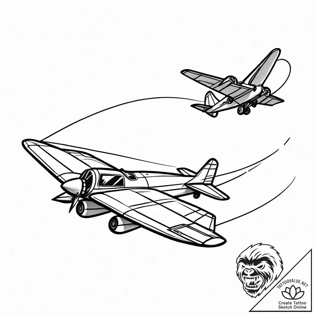 Tattoo design a small paper airplane flying f... - style Jaeger Mini - tattoo sketch (28.11.2025 04:16)