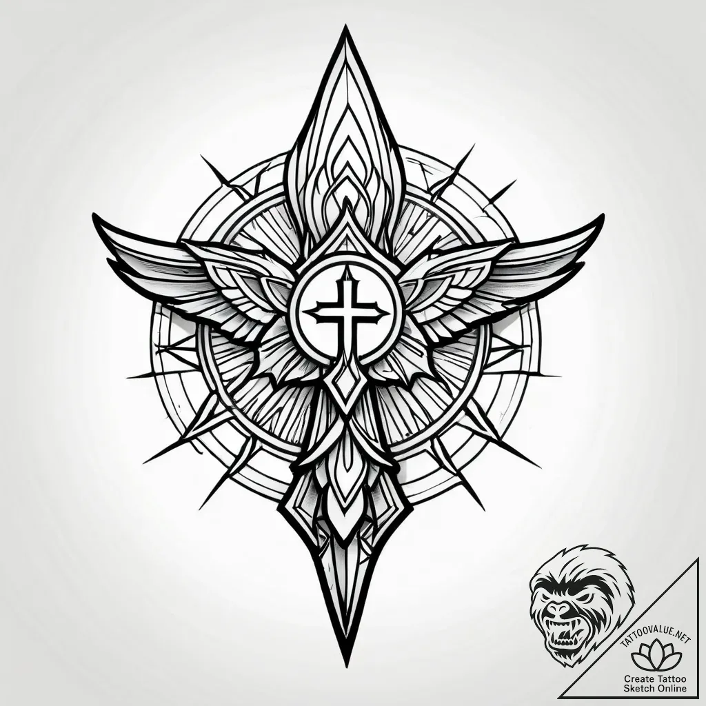 Talon clutching shattered relic, tattoo flash... - style Jagger Old - tattoo sketch (28.11.2025 04:36)