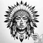 Tattoo sketch, spirit with native american sy… – style Jaeger Simple – tattoo sketch (28.11.2025 05:17)
