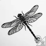 Dragonfly with intricate, filigree metal wing… – style Flux Inscriptions – tattoo sketch (28.11.2025 06:17)